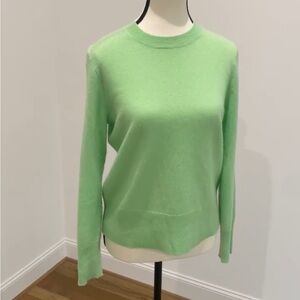 J. Crew bright light Green Women's Crew Neck cashmere  Sweater